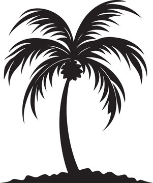 Seaside Escape Black Logo Design of Tropical Oasis Beachside Beauty Vector Black Emblem of Palm Tree and Ocean