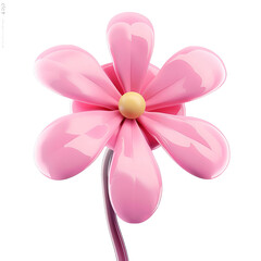 pink artificial flower isolated on white
