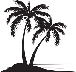 Palm Haven Black Logo Design of Seashore Paradise Beachside Beauty Vector Black Emblem of Palm Tree and Seashore