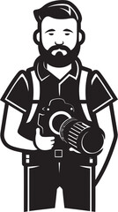 ShutterSketch Iconic Photographers Line Art Emblem in Black CaptureCraft Vector Black Logo of Photographers Iconic Artwork