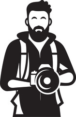 LensCrafted Vector Black Logo of Photographers Icon SnapSymmetry Iconic Thick Line Art Photography Emblem