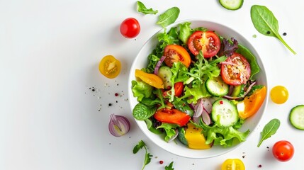 Vibrant Vegetable Salad in a Bowl Generative AI