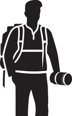 LensLines Iconic Black Logo of Photographers Thick Line Art FrameFocus Vector Graphic of Photographers Line Art Icon