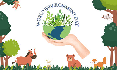 Celebrate World Environment Day with a captivating vector design that encapsulates the essence of our planet's beauty and the importance of environmental conservation.