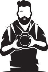 CaptureCraft Vector Black Logo Design for Photographer LensLines Sleek Photographers Line Art Icon in Vector