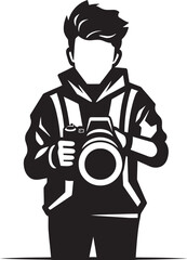 FocusFrame Vector Thick Line Art Icon for Photography ShutterSketch Sleek Black Logo Design for Photographer