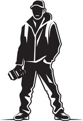 SnapSymmetry Iconic Black Logo Design of Photographers Line Art FocusFrame Vector Thick Line Art Icon for Photography