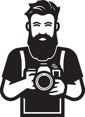 Flash Phenomenon Iconic Vector Photographer Line Art Symbol Exposure Maestro Black Logo Design of Photographer Thick Line Art