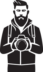 CaptureCraft Iconic Black Logo of Photography Icon LensLines Vector Graphic of Photographers Line Art