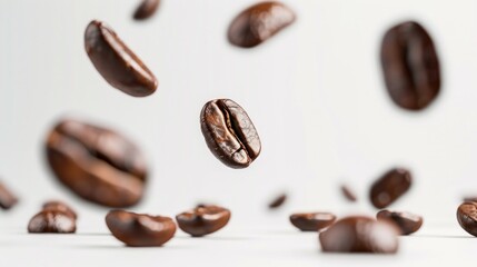 Coffee Beans in Mid-Air: A Hyper-Realistic Daylight Scene Generative AI