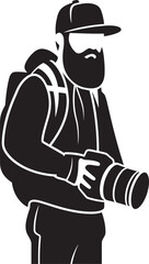 LensLegacy Vector Graphic of Photographers Line Art PicturePerfect Iconic Black Logo of Photography Icon