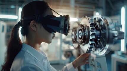 Virtual Reality Engineer Manufacturing Gears with CAD Generative AI