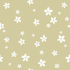 vector seamless pattern of cute flowers