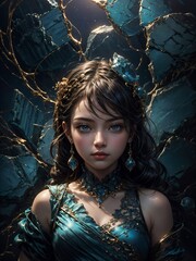 art portrait of a girl. fashion poster