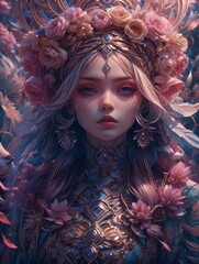 portrait of a woman with a flower