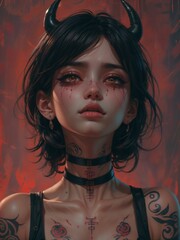 art concept. image of a girl. poster