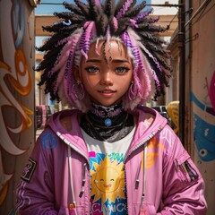 art concept. image of a black girl. poster