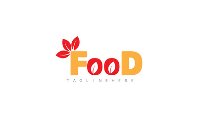 Typography food logo,natural food logo design.