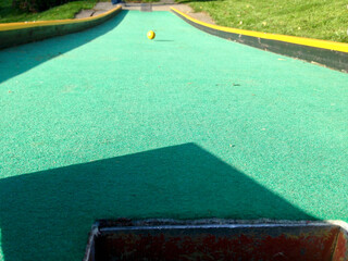 mini golf green in the park