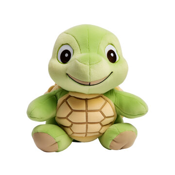 Lovely plush tortoise soft toy, Isolated on Transparent Background, PNG