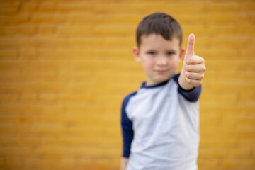 Boy Giving Thumbs Up to Camera