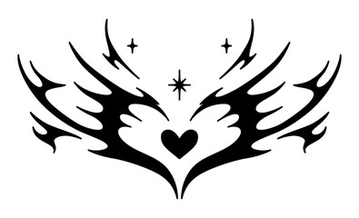 Neo tribal tattoo. Hand drawn vector illustration. Black tattoo design.