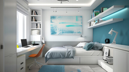 Modern interior of a room for a young teenage boy