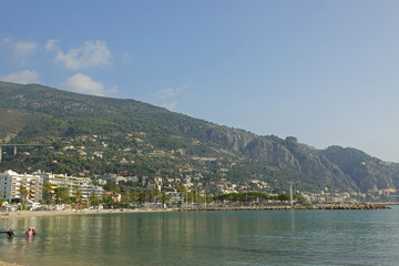 Naklejka premium The harbour of Menton, the French Riviera