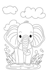 Elephant Coloring Page For Kids Is A Creative Book For Coloring