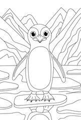 Penguin Coloring Page For Kids Is A Creative Book For Coloring