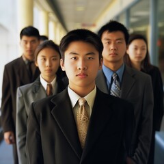 Fototapeta premium Asian Businesspeople. Group of young corporate workers.