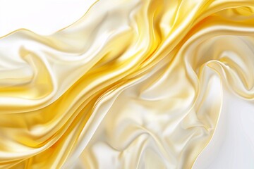 abstract background of elegant golden silk or satin with smooth folds. Generative AI