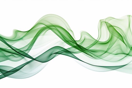 abstract green wave on a white background, abstract smoke background, Generative AI