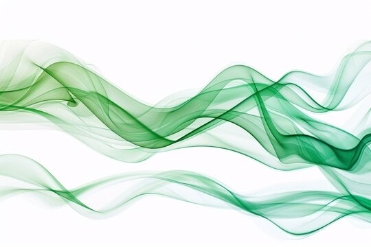 Abstract green smoke on white background. Generative AI
