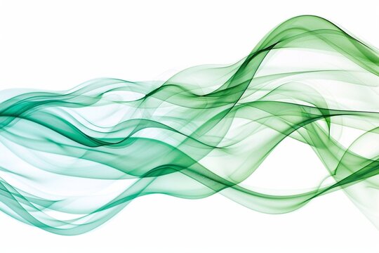 Abstract green smoke on white background. Generative AI
