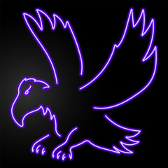 Obraz premium eagle neon sign, modern glowing banner design, colorful modern design trend on black background. Vector illustration.