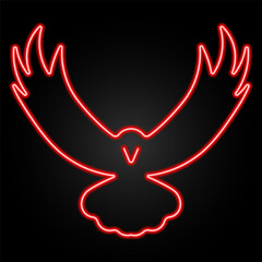 eagle neon sign, modern glowing banner design, colorful modern design trend on black background. Vector illustration.