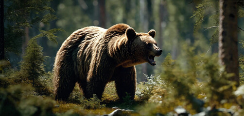 Cinematic Photos Grizzly Bear - obrazy, fototapety, plakaty