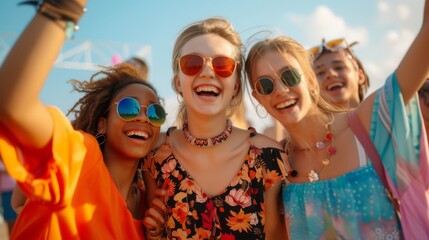 a teenagers in the summertime outfits on a music festival