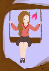 girl on swing