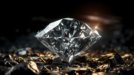 Diamond background, gemological idea and spiritual theme concept