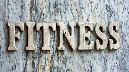 Fitness Embossed on Textured Background