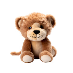 Fototapeta premium Stuffed Animal Lion Cub: Cute and Plush, Isolated on Transparent Background, PNG