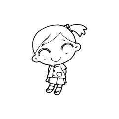 Obraz premium thai student doodle coloring styles on white background vector illustration