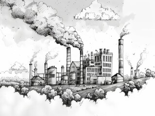 Childs drawing about Factory pollution