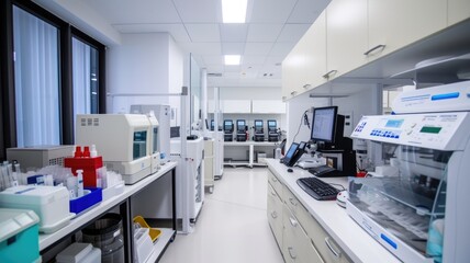 veterinary laboratory with advanced equipment for diagnostics and research, showcasing the cutting-edge technology used in animal healthcare on Veterinary Day