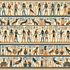 Egyptian hieroglyph and symbolAncient culture sing and symbol.Ancient egypt mural.Egyptian...