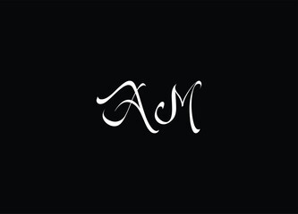 BM Brush Letter Logo Design with 
 and Handwritten Letters.