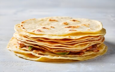 mexican tortillas, isolated, front view, white background