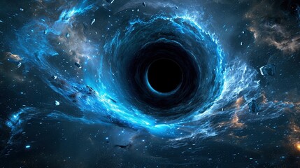 Majestic Black Hole Swirling in the Cosmos.